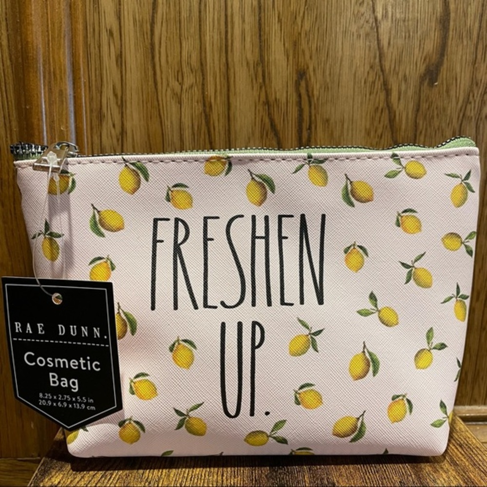 Rae Dunn FRESHEN UP Lemon Design Cosmetic or Makeup Bag BRAND NEW!! - Picture 1 of 3